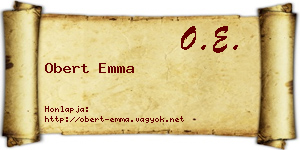 Obert Emma névjegykártya